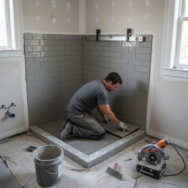 Tile Shower Floor Installation in Conroe, TX