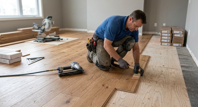 Dark Wood Floor Installation in Austin, TX
