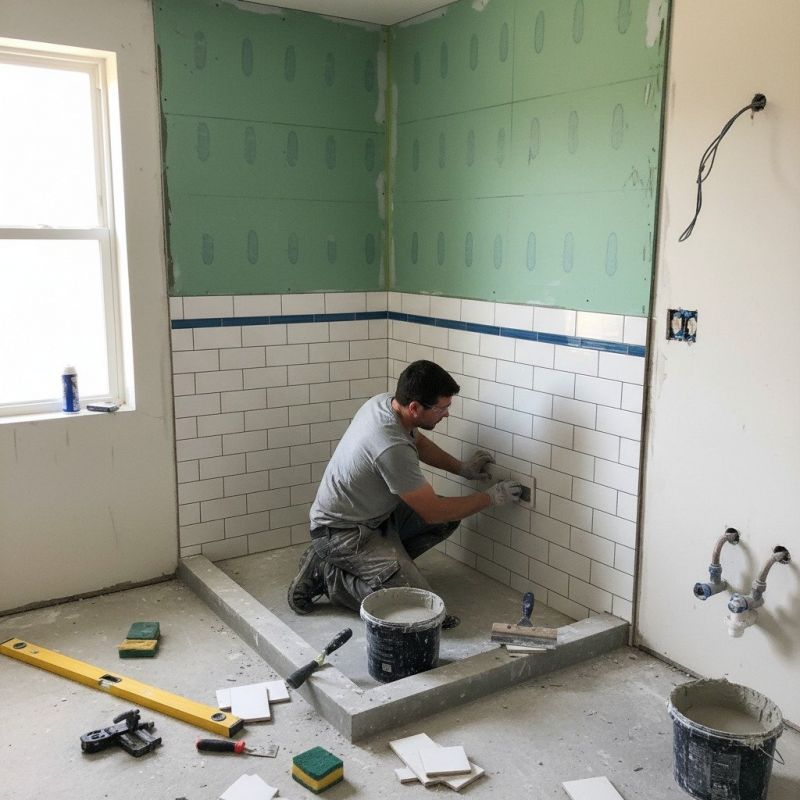 Tile Shower Floor Installation in Conroe, TX
